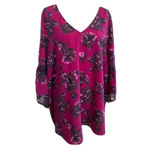 Lane Bryant Pink Floral Blouse 22/24